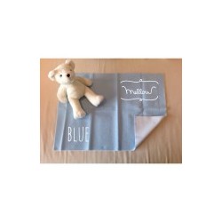 Mellow Quick dry ผ้ารองกันฉี่ ผ้ารองกันน้ำ 100% SIZE M (70x100 CM) Blue