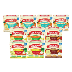 HOORAY! 10m Mix ซาลมอน4+สปาโบ2+สปาโก่2+สตูว์เนื้อ2  140gx10