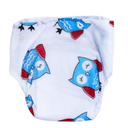 Shawn's Baby กางเกงผ้าอ้อมจั๊มขา ลายการ์ตูนรูปนกฮูก สีฟ้า