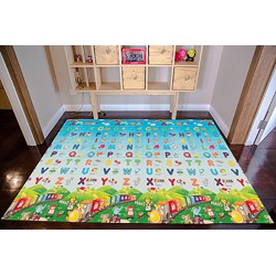 Saker แผ่นรองคลาน ลาย ABC แบบ1ลาย1ด้าน พับได้ (made in korea)