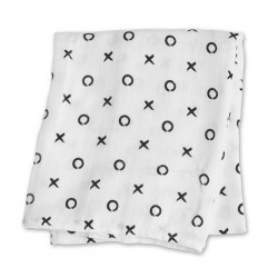 Lulujo Bamboo Muslin Swaddle Blanket - Hugs & Kisses