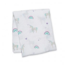 Lulujo Cotton Muslin Swaddle - Unicorn