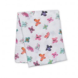 Lulujo Cotton Muslin Swaddle - Butterfly