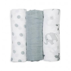 Lulujo 3 Pack Cotton Mini Muslin Cloths - Afrique