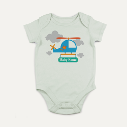 PREVAA BABY BODYSUIT DESIGN Blue Helicopter 