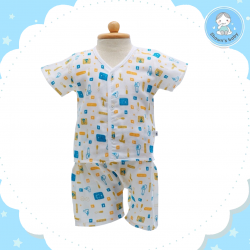 Shawn's Baby Short Shirt with Short Pants Tools Cartoon Blue/Orange (size M)