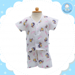 Shawn's Baby Short Shirt with Short Pants Bee Cartoon Pink (size M)