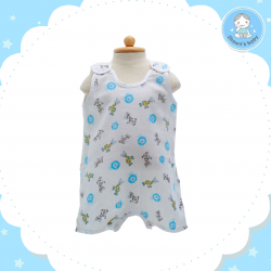 Shawn's Baby Baby Short Sleeve Body Suite Wild Cartoon (Blue)