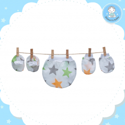 Shawn's Baby Baby Hat,Glove,Sock Star Cartoon (Orange,Green,Grey)