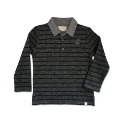 Me and Henry Black Grey Striped Rugby Top