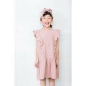 Allday Pink shot dress with headband size 2-3y