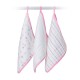Lulujo  3-pack Cotton muslin Washcloths - Pink