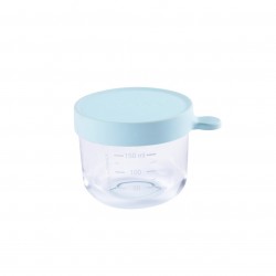 Beaba - 150 ml conservation jar in superior quality glass - LIGHT BLUE