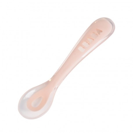 Beaba - 2nd age soft silicone spoon - PINK