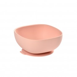 Beaba - ถ้วยซิลิโคนดูดโต๊ะ สีชมพู