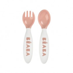 Beaba - 2nd age training fork and spoon (storage case included) 