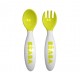 Beaba - 2nd age training fork and spoon (storage case included) - NEON