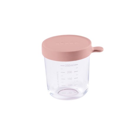 Beaba 250 ml conservation jar in superior quality glass - DARK PINK