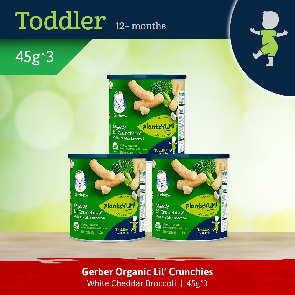 gerber organic lil crunchies white cheddar