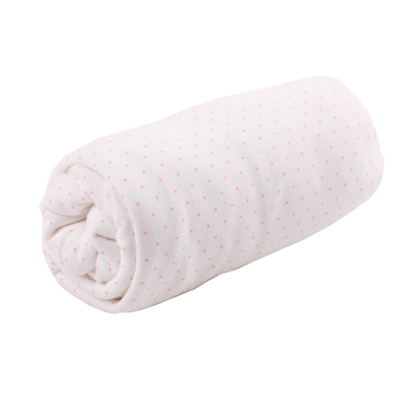 Minene Fitted Sheet Cream Pink Dots