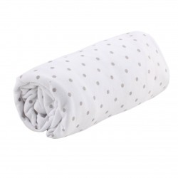 Minene Fitted Sheet White Grey Dots