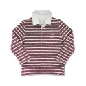 Me and Henry Burgundy Cream Striped Rugby Top