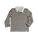 Me and Henry Black Cream Striped Rugby Top