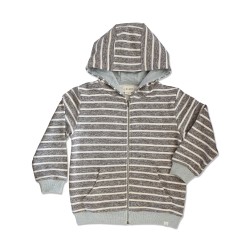 Me and Henry Grey Striped Hooded Jacket